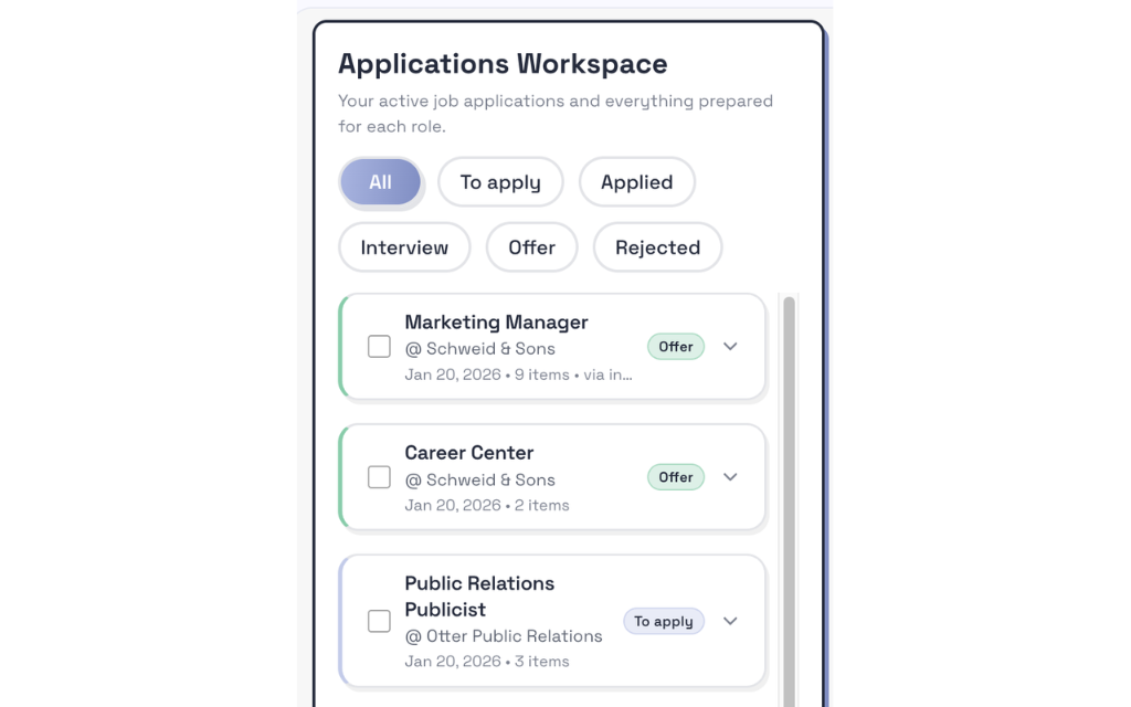 Applications Workspace